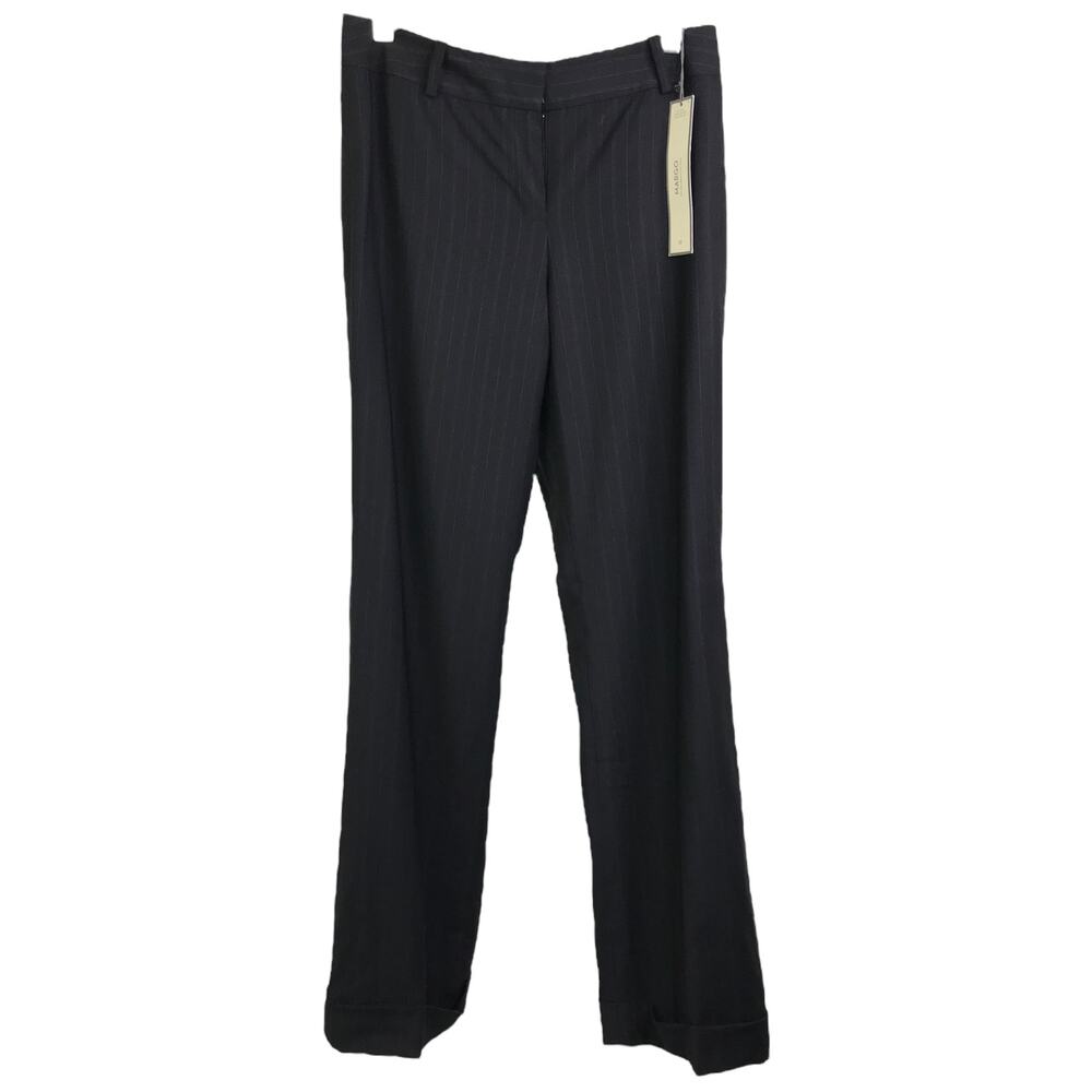 Ann Taylor‎ Pants Womens 0 Dark Blue Margo Pinstripe  Wool Work Slacks NWT $128
